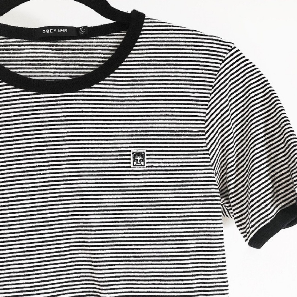 Obey Striped Ringer Tee